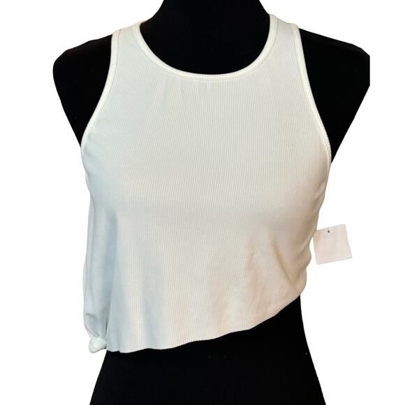 * New ~ NAKED WARDROBE ~ Ribbed Knotted Crop Top Size L - Picture 1 of 4